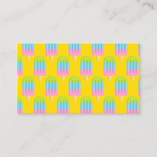 Popsiche crème lollipop-bedrijfskaartsjabloon visitekaartje (Voorkant)