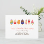 Popsiche Ice Cream PartyInvitation Kaart (Staand voorkant)