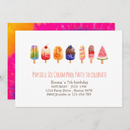 Popsiche Ice Cream PartyInvitation Kaart