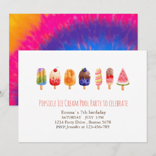Popsiche Ice Cream PartyInvitation Kaart