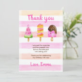 Popsiche Ice Cream Summer Birthday Hartelijk dank Kaart (Staand voorkant)