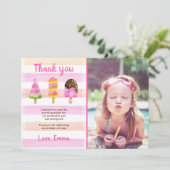 Popsiche Ice Cream Summer Birthday Hartelijk dank Kaart (Staand voorkant)