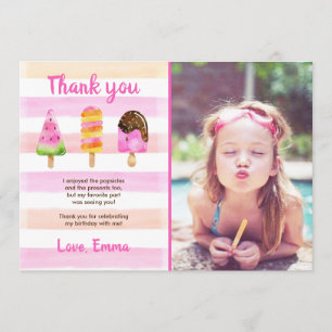 Popsiche Ice Cream Summer Birthday Hartelijk dank Kaart