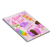 Popsiche Super Cool Pink Paars Gepersonaliseerd Notitieboek (Rechterzijde)