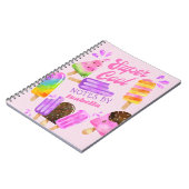 Popsiche Super Cool Pink Paars Gepersonaliseerd Notitieboek (Linkerzijde)