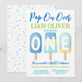 Popsicle 1e Verjaardagsuitnodiging, Pop over Kaart (Voorkant / Achterkant)