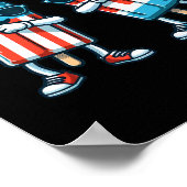 Popsicle Amerikaanse vlag 4 juli Patriottische zom Poster (Hoek)