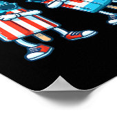 Popsicle Amerikaanse vlag 4 juli Patriottische zom Poster (Hoek)