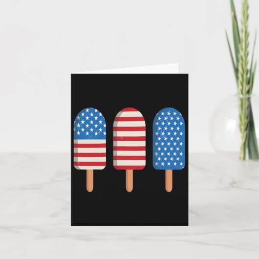 Popsicle Amerikaanse Vlag Patriottische 4e Juli Ki Kaart (Voorkant)