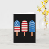 Popsicle Amerikaanse Vlag Patriottische 4e Juli Ki Kaart (Gele Bloem)