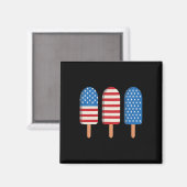 Popsicle Amerikaanse Vlag Patriottische 4e Juli Ki Magneet (Voorkant / Achterkant)
