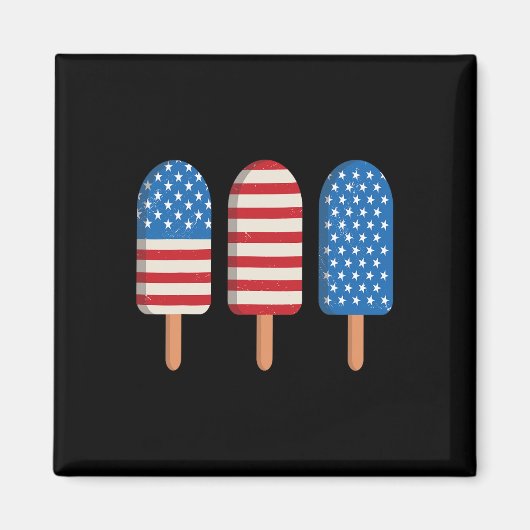 Popsicle Amerikaanse Vlag Patriottische 4e Juli Ki Magneet (Voorkant)