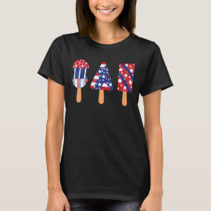 Popsicle Amerikaanse vlag Rood Wit Blauw 4 juli T-shirt