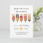 Popsicle Animals Verjaardag Kaart (Staand voorkant)