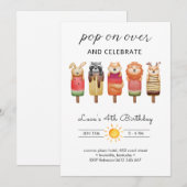 Popsicle Animals Verjaardag Kaart (Voorkant / Achterkant)