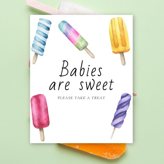 Popsicle baby shower - baby's zijn lief poster