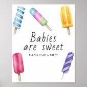 Popsicle baby shower - baby's zijn zoet poster (Voorkant)
