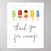 Popsicle Baby shower Bedankt voor uw komst Poster (Voorkant)