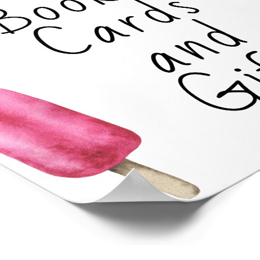 Popsicle baby shower - boeken, kaarten en geschenk poster (Hoek)