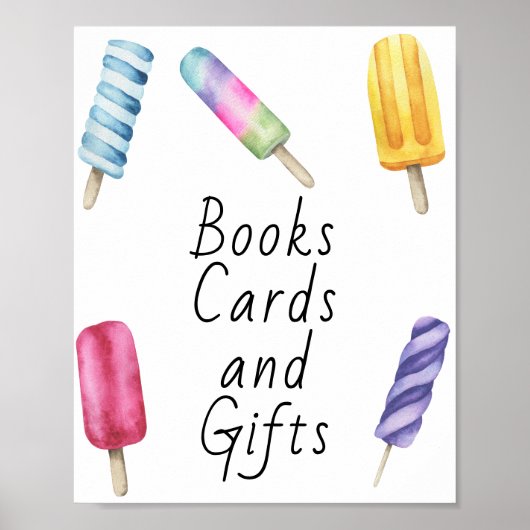 Popsicle baby shower - boeken, kaarten en geschenk poster (Voorkant)