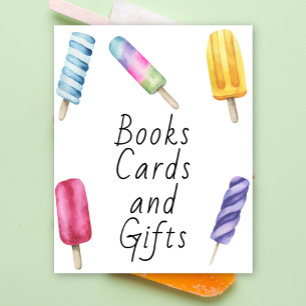 Popsicle baby shower - boeken, kaarten en geschenk poster