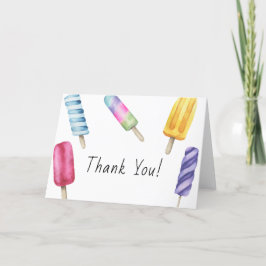 Popsicle Baby shower Dank je kaart