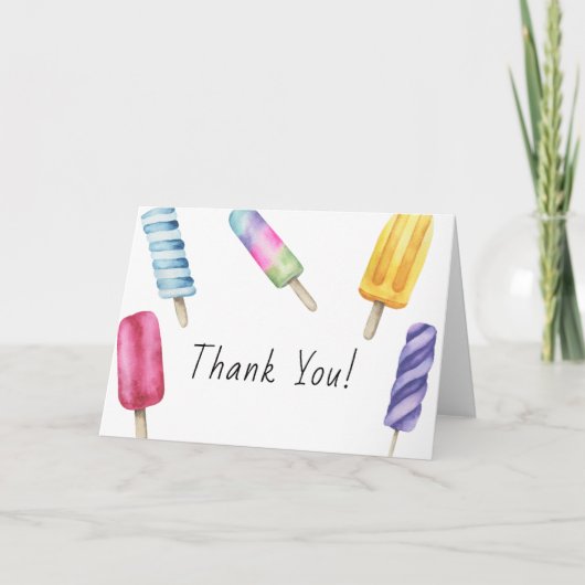 Popsicle Baby shower Dank je kaart (Voorkant)