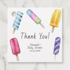 Popsicle Baby shower Dank u Bedankjes Labels