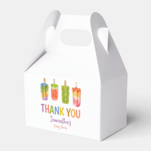 Popsicle baby shower Ice Cream zomerfeest Bedankdoosjes (Voorkant Zijde)