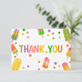 Popsicle baby shower Ice Cream zomerfeest Bedankkaart (Staand voorkant)