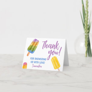 Popsicle baby shower Ice Cream zomerfeest Bedankkaart