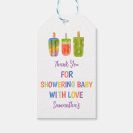 Popsicle baby shower Ice Cream zomerfeest Cadeaulabel