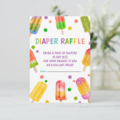 Popsicle baby shower Ice Cream zomerfeest Informatiekaartje (Staand voorkant)
