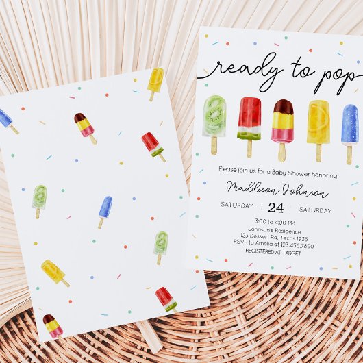 Popsicle Baby shower Kaart