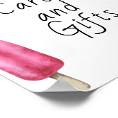 Popsicle baby shower - kaarten en cadeaus poster (Hoek)