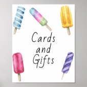 Popsicle baby shower - kaarten en cadeaus poster (Voorkant)