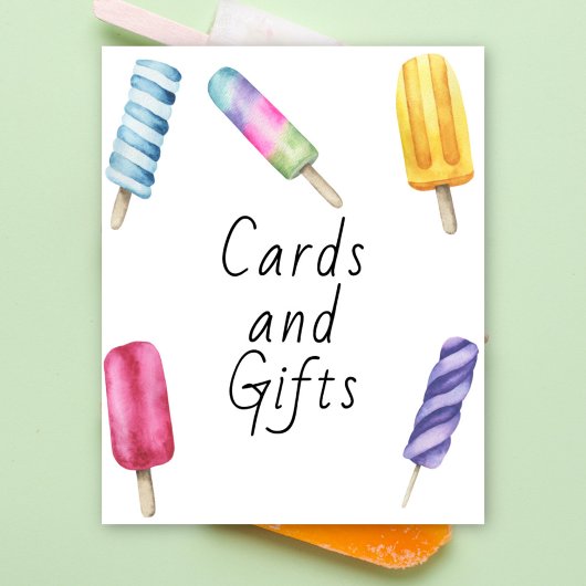 Popsicle baby shower - kaarten en cadeaus poster