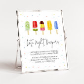 Popsicle Baby shower Late Night Luiers Poster
