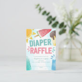 Popsicle Baby shower Luier en Wipes Raffle Informatiekaartje (Staand voorkant)