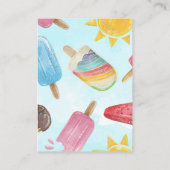 Popsicle Baby shower Luier en Wipes Raffle Informatiekaartje (Achterkant)