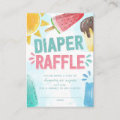 Popsicle Baby shower Luier en Wipes Raffle Informatiekaartje (Voorkant)