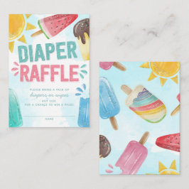 Popsicle Baby shower Luier en Wipes Raffle Informatiekaartje
