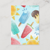 Popsicle Baby shower Luier Raffle Informatiekaartje (Achterkant)