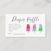 Popsicle Baby shower Luier Raffle Ticket Informatiekaartje (Voorkant)