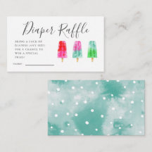 Popsicle Baby shower Luier Raffle Ticket