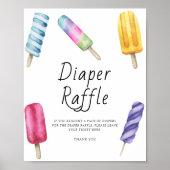 Popsicle baby shower - luierverloting poster (Voorkant)