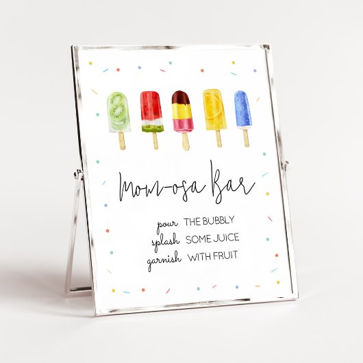 Popsicle Baby shower Moeder Osa Bar Poster
