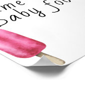 Popsicle-baby shower - noem dat baby-voedsel poster (Hoek)