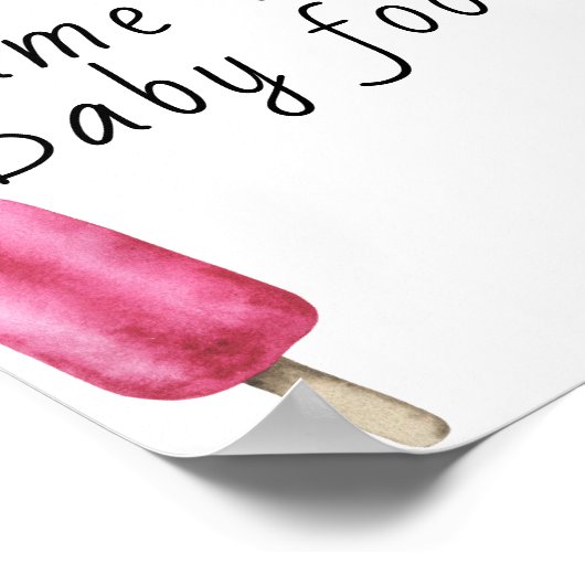 Popsicle-baby shower - noem dat baby-voedsel poster (Hoek)