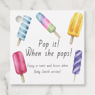 Popsicle Baby shower Pop het als ze poppen Bedankjes Labels